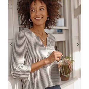 J.Jill Buttoned Split Neck Top XL NWT